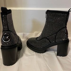 Michael Kors “Cyrus” rhinestone zip bootie